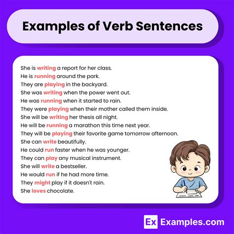 give examples of verb in sentence