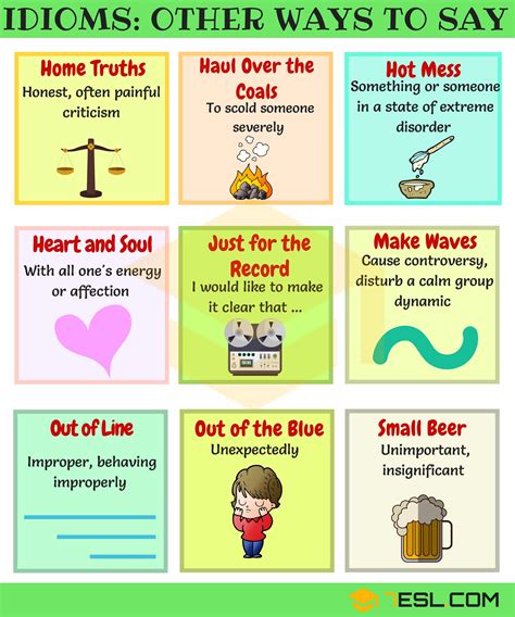give me 5 example of idiomatic expression with meaning