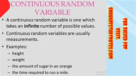 give me an example of continuous random variable
