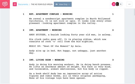 give me an example of script writing
