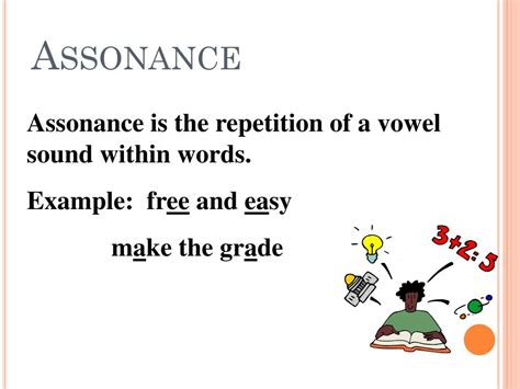 give me two examples of assonance