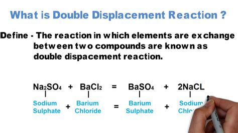 give one example of double displacement reaction class 10