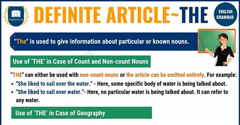 give three examples of definite article