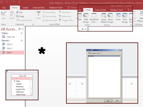 give two examples of components of ms access