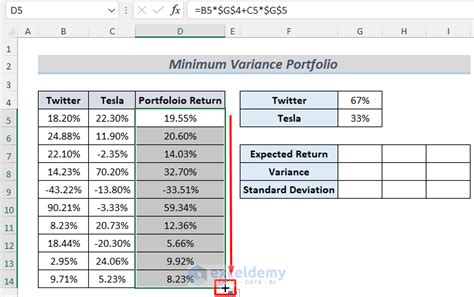 global minimum variance portfolio excel