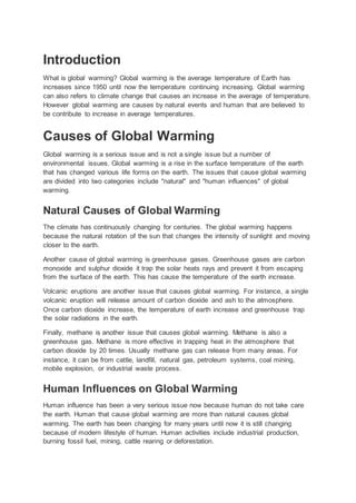 global warming causes effects and solutions pdf for students