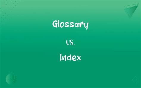 glossary vs index