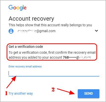 gmail recovery code
