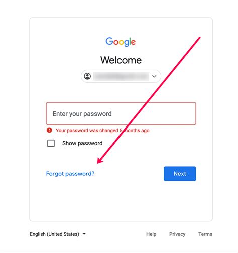 gmail reset password with security code