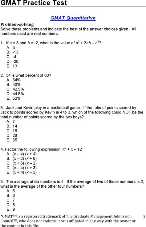 gmat exam question paper with answers pdf