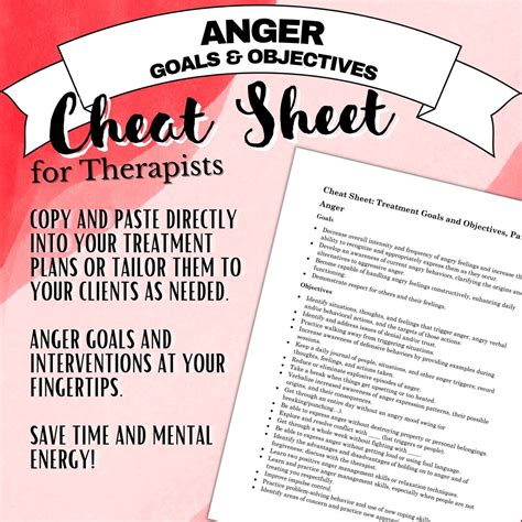 goals and objectives examples for anger management