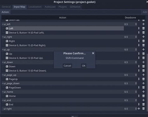 godot input events