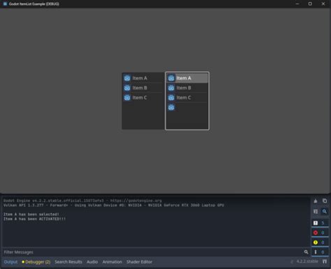 godot itemlist example