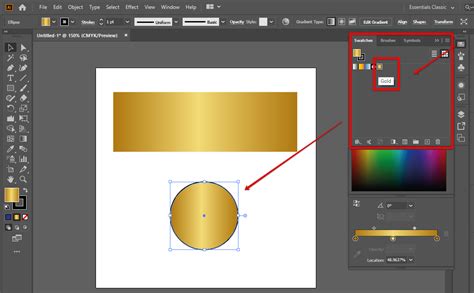 gold colour code in adobe illustrator