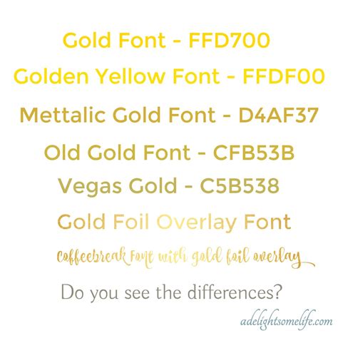 gold font color code