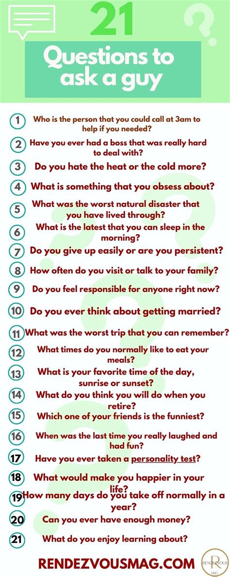 good questions for 21 questions to ask a guy