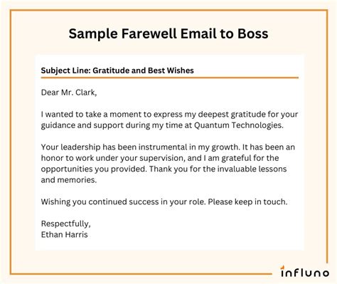 goodbye email to manager example