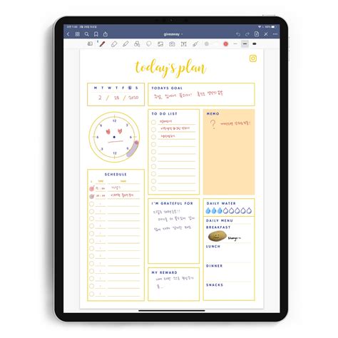 goodnotes class schedule template free