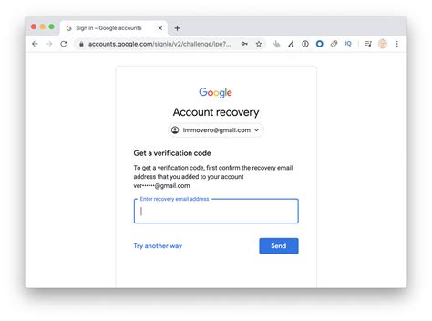 google account recovery code text message