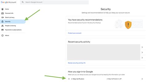 google account security settings
