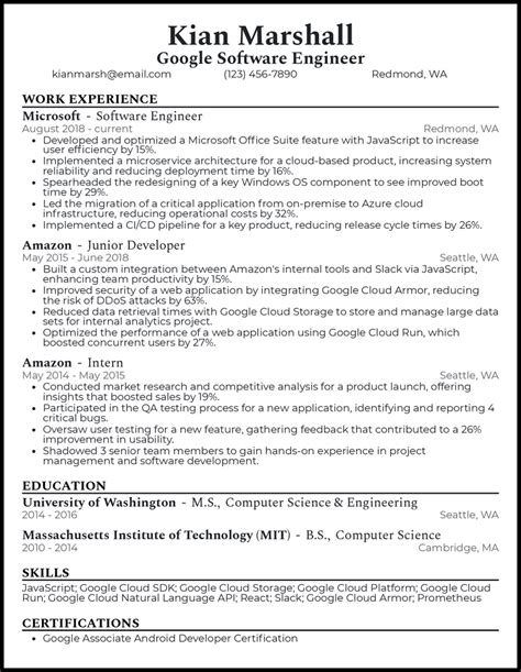 google docs software engineer resume template reddit