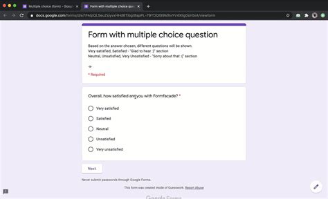 google form questions examples with answers