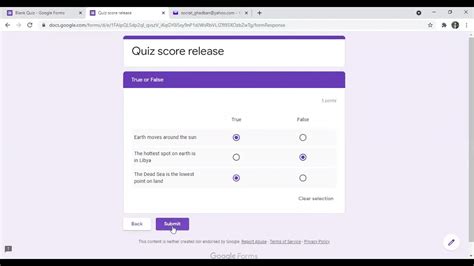 google forms quiz automatic grading