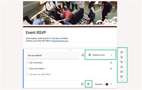 google forms rsvp example