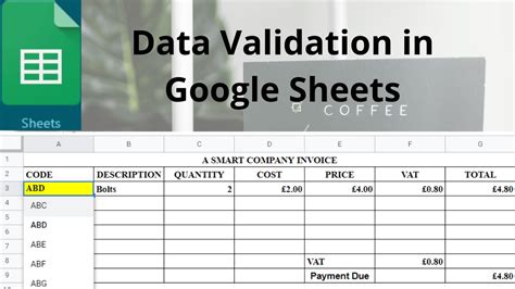 google sheets data validation