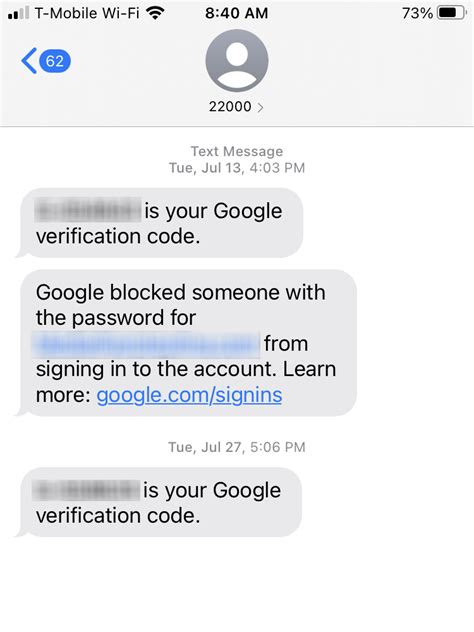 google verification code text 22000