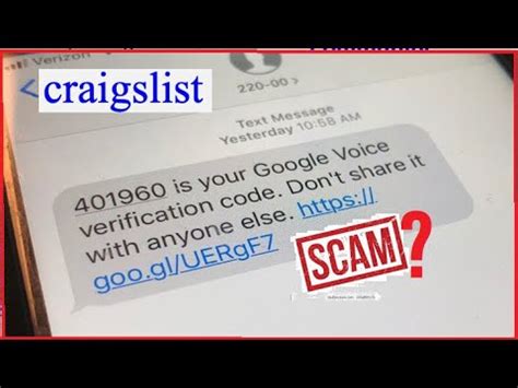 google voice verification code craigslist