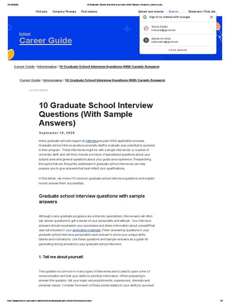 grad school interview questions reddit