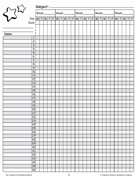 Gradebook For Teachers Printable