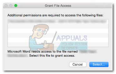 grant access error excel mac