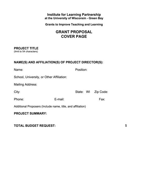 grant cover page example