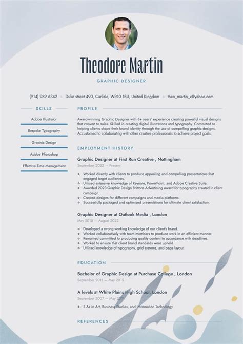 graphic design cv examples uk