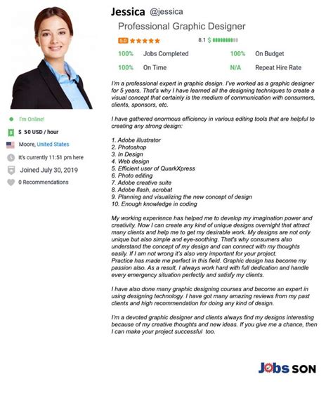 graphic designer profile summary sample
