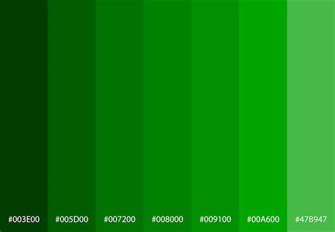 green gradient color palette code