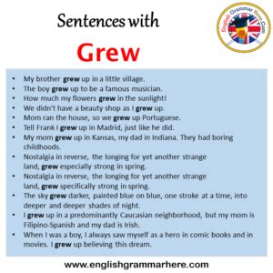 grew up meaning in english