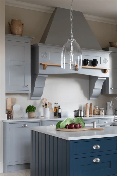 grey blue kitchen
