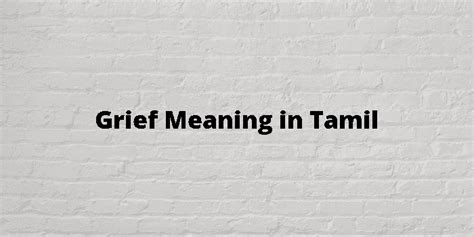 grief meaning in tamil with example