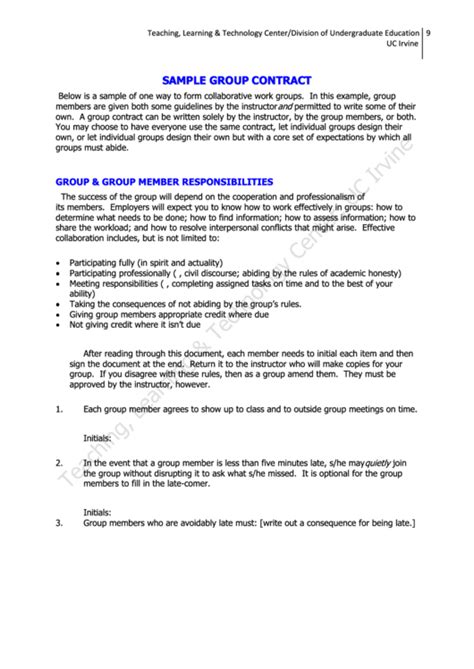 group agreements examples