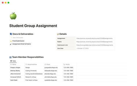 group assignment example