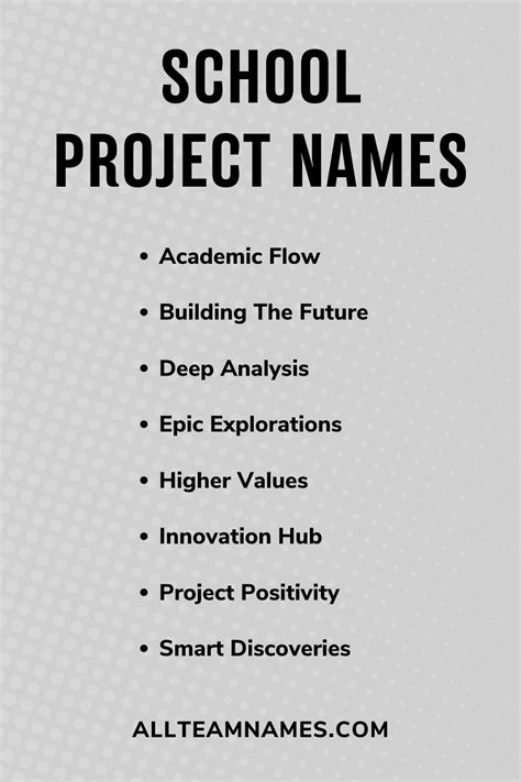 group name ideas for project for students