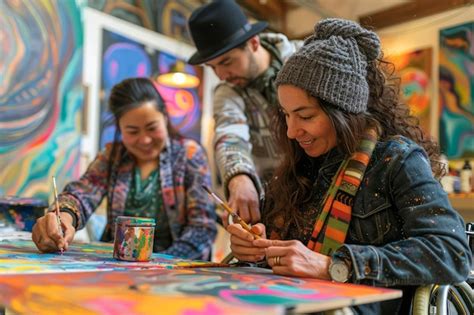 group of artists collaborating