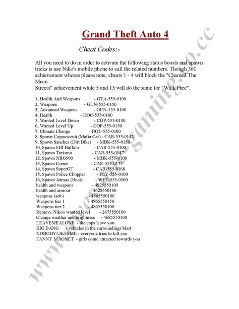Gta 4 Cheats Walkthrough