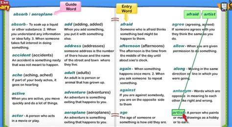 guide words example pdf