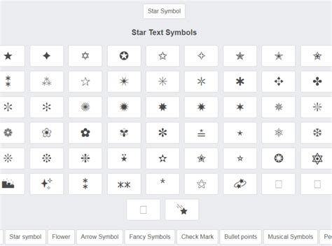 half star symbol text copy and paste