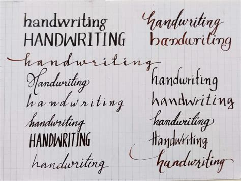 handwriting styles of writing styles