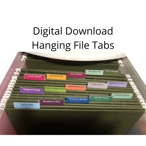 Hanging File Folder Tabs Printable